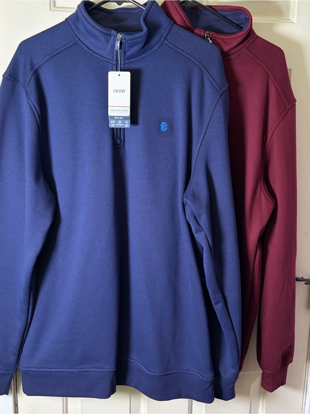 Izod Peacoat Blue and Port Royal Burgundy Quarter-Zip Pullovers Men’s Big & Tall